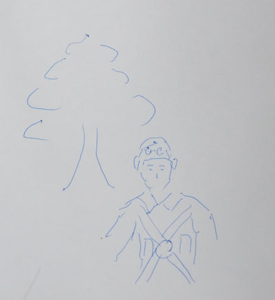 Ryūji NAGATSUKA : L'arbre de l'homme, Autographe et dessin original signé