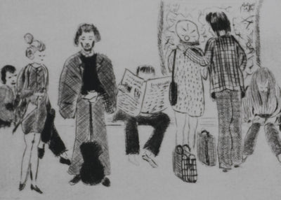 Camille COMBE : Dans le métro II, Gravure originale signée