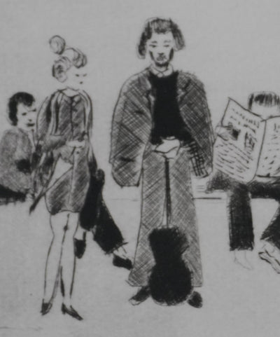 Camille COMBE : Dans le métro II, Gravure originale signée