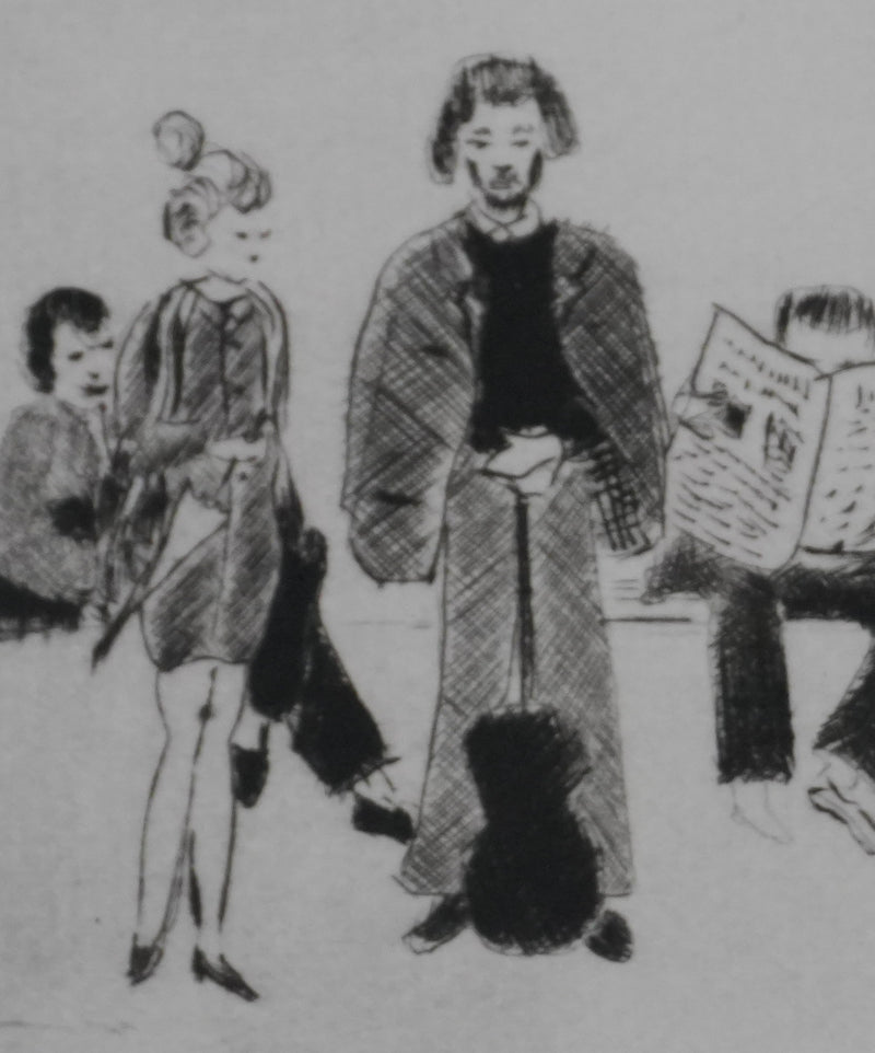 Camille COMBE : Dans le métro II, Gravure originale signée