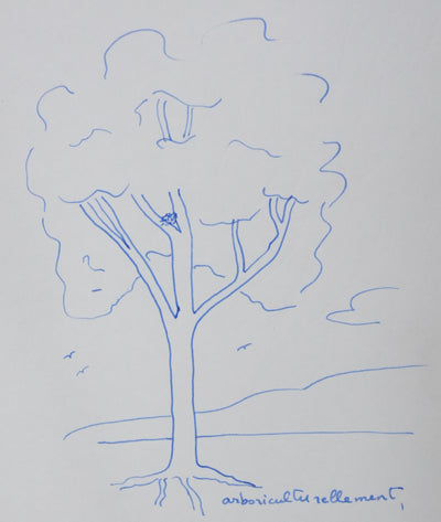 Paul MISRAKI : Arboriculturellement, Autographe et dessin original signé