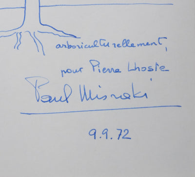 Paul MISRAKI : Arboriculturellement, Autographe et dessin original signé