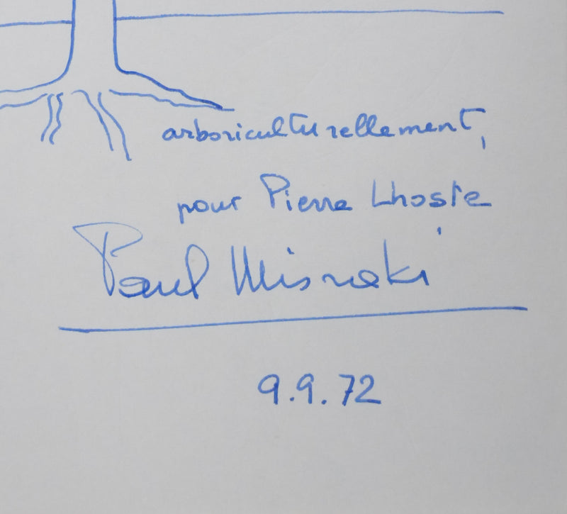 Paul MISRAKI : Arboriculturellement, Autographe et dessin original signé