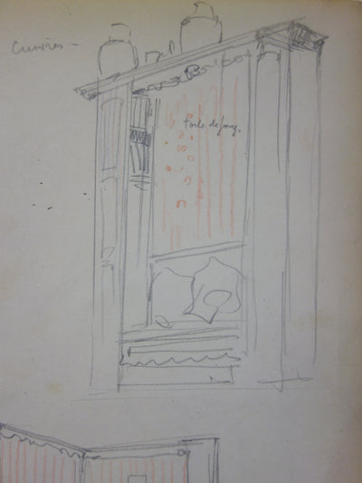 Georges CONRAD : Etude pour un salon, Dessin original signé