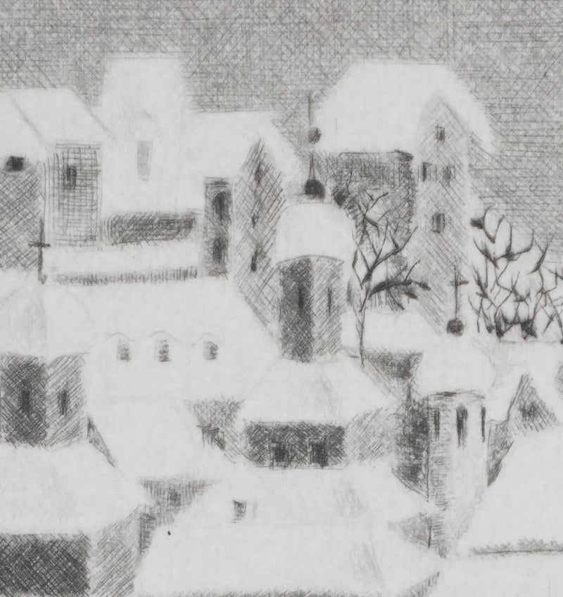 Camille COMBE : Noël à Nuremberg, Gravure originale signée