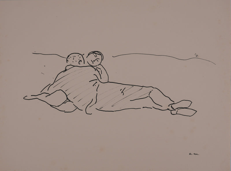 Albert MARQUET : Dans le creux de son cou, Lithographie originale signée