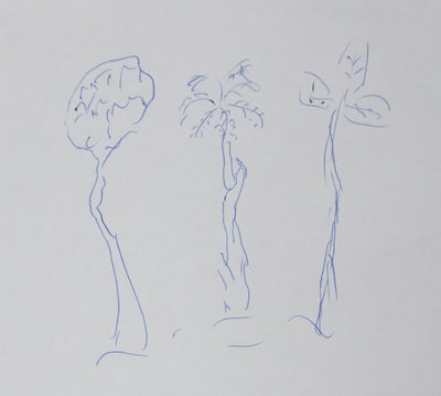 Jean DECARREAUX : La patience des arbres, Autographe et dessin original signé