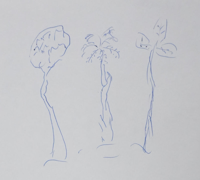 Jean DECARREAUX : La patience des arbres, Autographe et dessin original signé