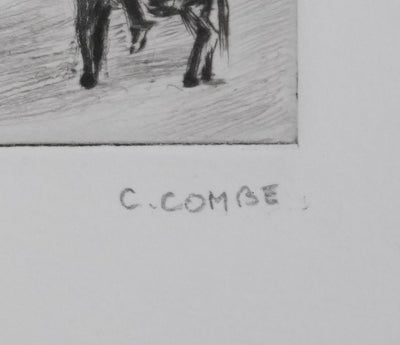 Camille COMBE : Grenade Calle Delicias, Gravure originale signée