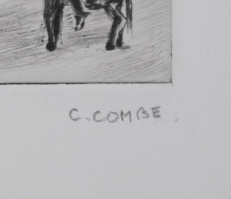 Camille COMBE : Grenade Calle Delicias, Gravure originale signée