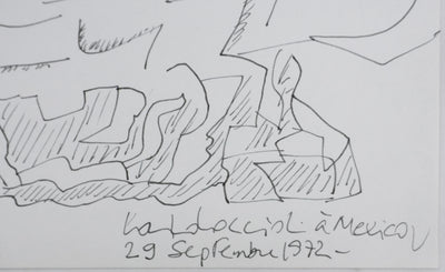 Carlo COCCIOLI : Arbol casi del Tule, Autographe et dessin original signé