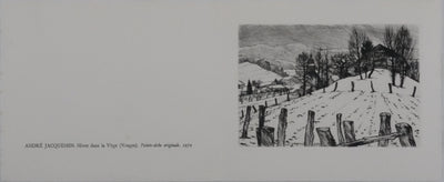 André JACQUEMIN : Hiver dans les Vosges, Gravure originale signée