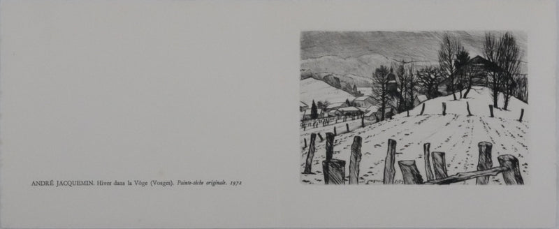 André JACQUEMIN : Hiver dans les Vosges, Gravure originale signée