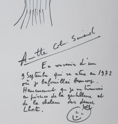 Annette COLIN-SIMARD : La joie des arbres, Autographe et dessin original signé