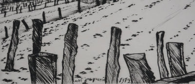 André JACQUEMIN : Hiver dans les Vosges, Gravure originale signée
