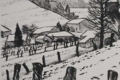 André JACQUEMIN : Hiver dans les Vosges, Gravure originale signée