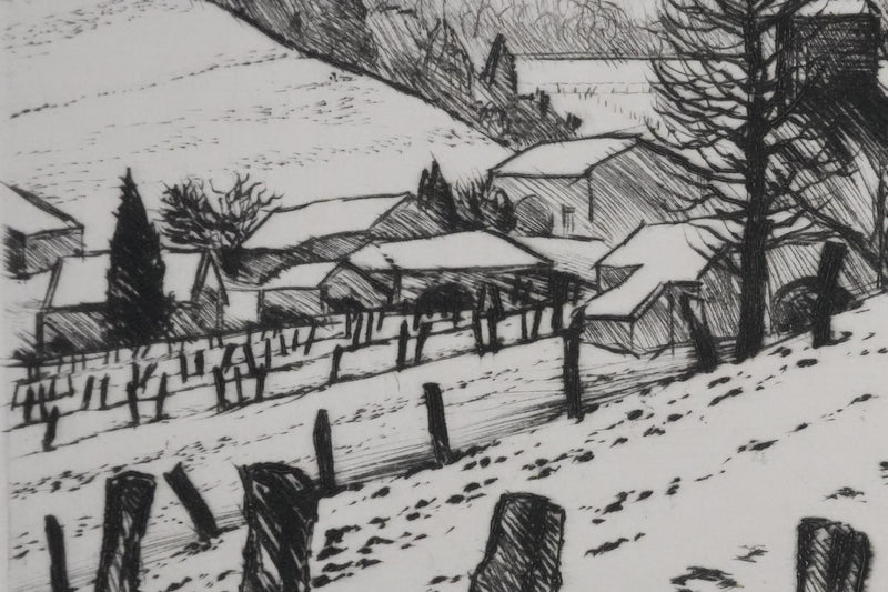 André JACQUEMIN : Hiver dans les Vosges, Gravure originale signée