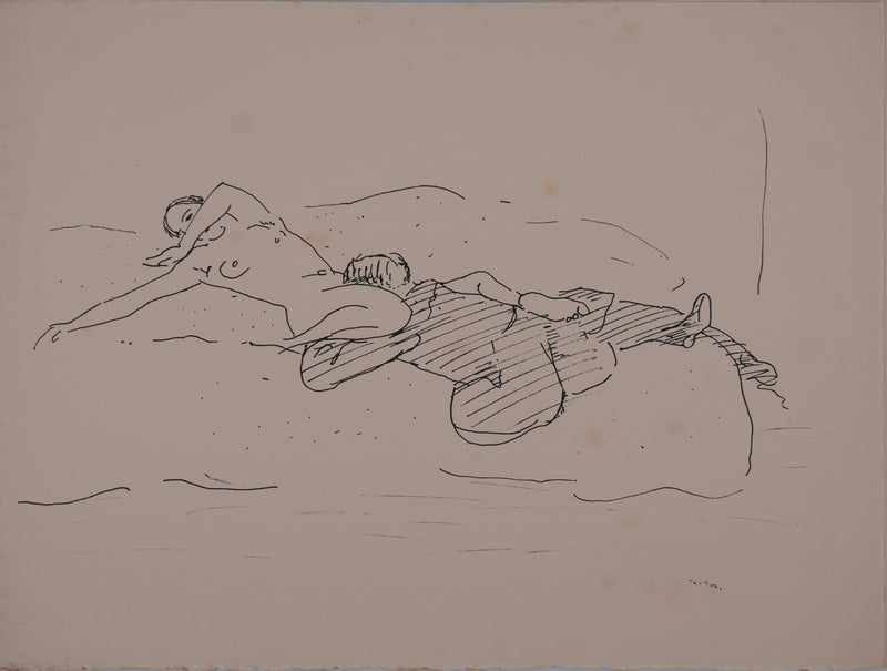 Albert MARQUET : Intimité au divan, Lithographie originale signée