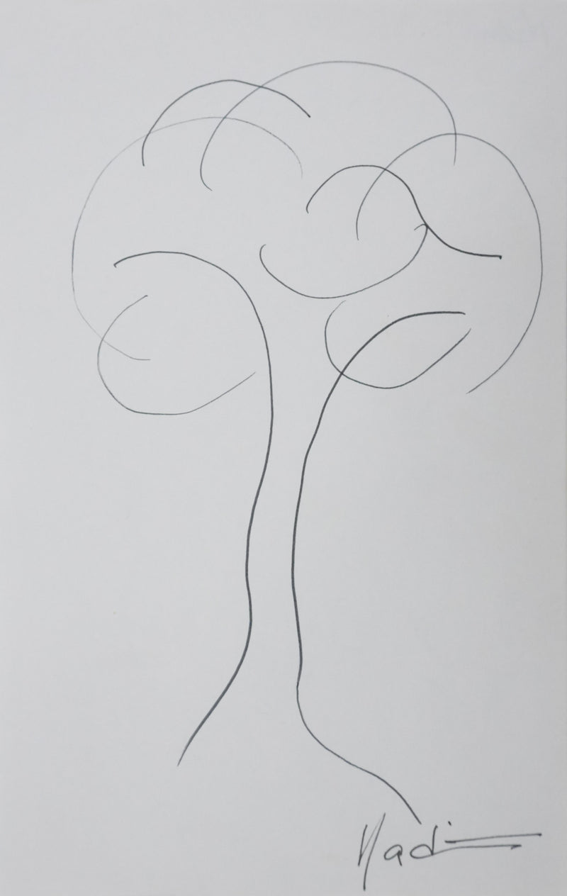 NADINE : Le bel arbre noir, Autographe et dessin original signé