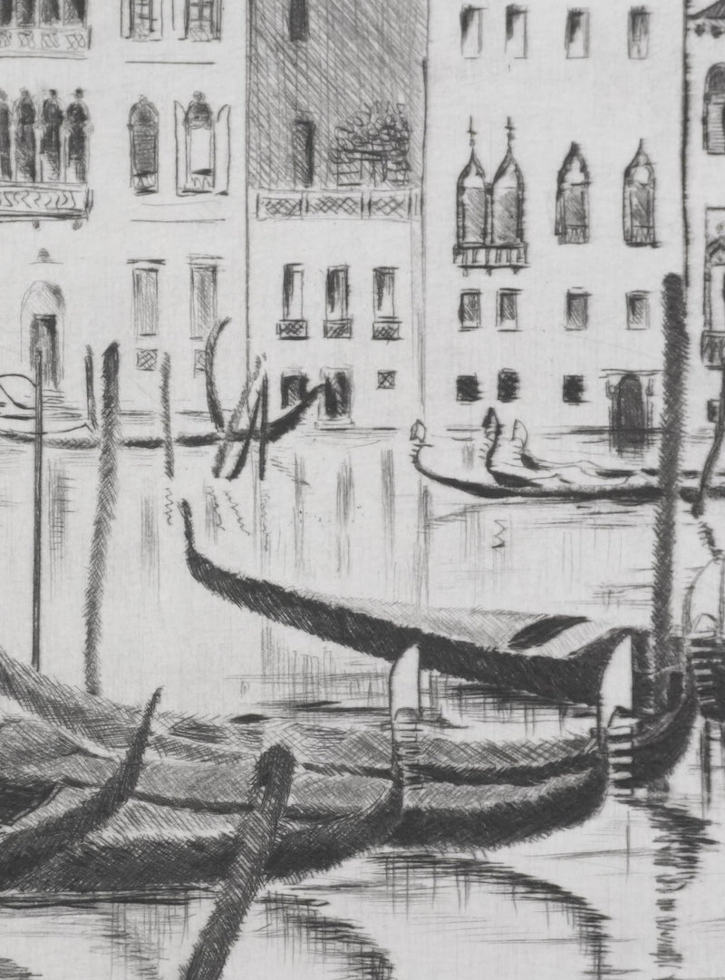Camille COMBE : Près du Pontile San Anzolo, Gravure originale signée