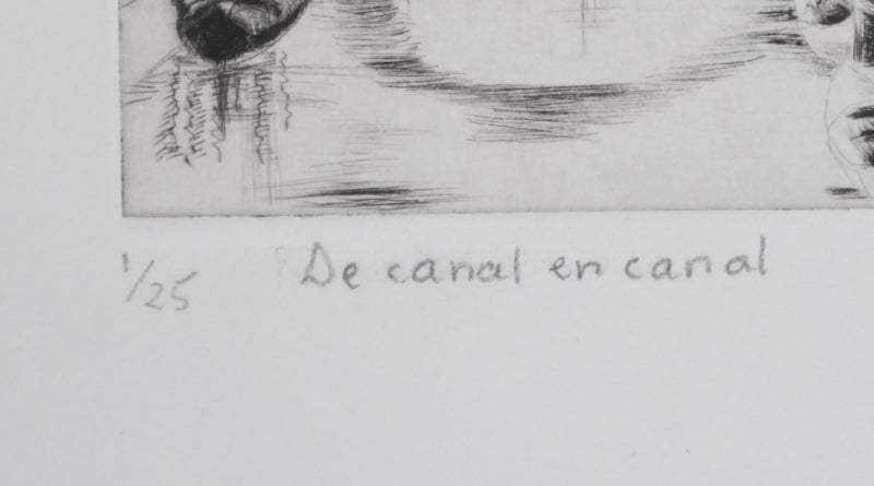 Camille COMBE : Venise, De canal en canal, Gravure originale signée