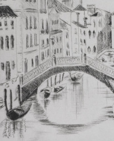 Camille COMBE : Venise, De canal en canal, Gravure originale signée
