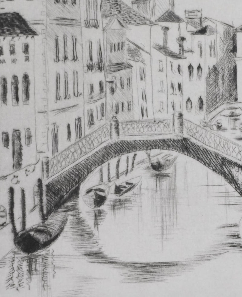 Camille COMBE : Venise, De canal en canal, Gravure originale signée
