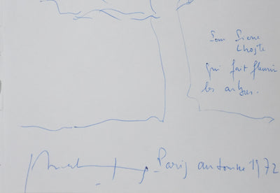 Michel RACHLINE : L'homme qui fait fleurir les arbres, Autographe et dessin original signé