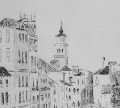 Camille COMBE : Venise, De canal en canal, Gravure originale signée