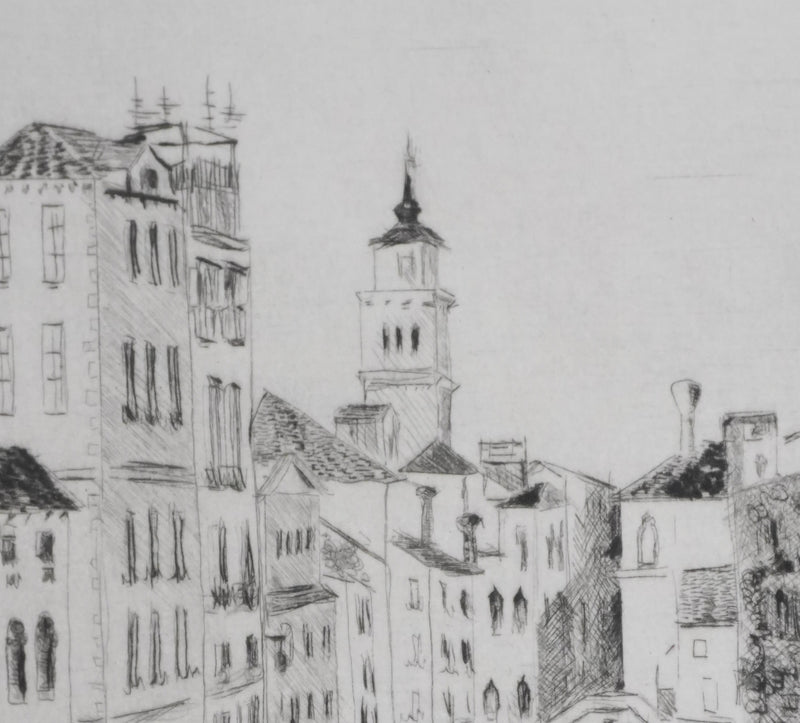 Camille COMBE : Venise, De canal en canal, Gravure originale signée