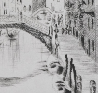 Camille COMBE : Venise, De canal en canal, Gravure originale signée