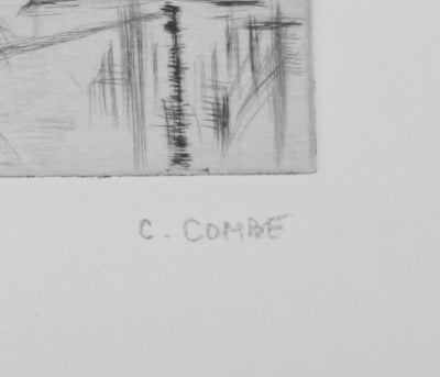 Camille COMBE : Maisons de pêcheurs à Hoorn, Gravure originale signée