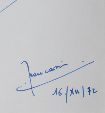 Jean CAPIN : Arbre très élagué, Autographe et dessin original signé