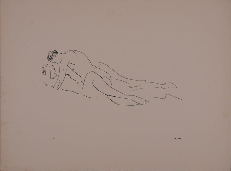 Albert MARQUET : Couple intime, Lithographie originale signée