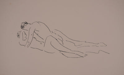 Albert MARQUET : Couple intime, Lithographie originale signée