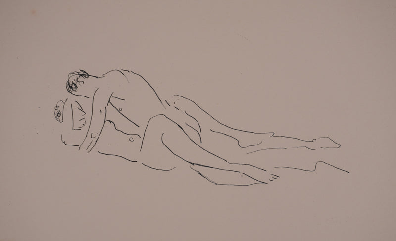 Albert MARQUET : Couple intime, Lithographie originale signée