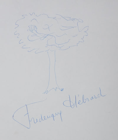 Frédérique HEBRARD : L'arbre aux grandes branches, Autographe et dessin original signé