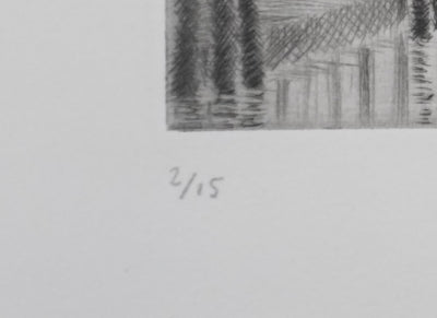 Camille COMBE : Les Zotterne au crépuscule, Gravure originale signée