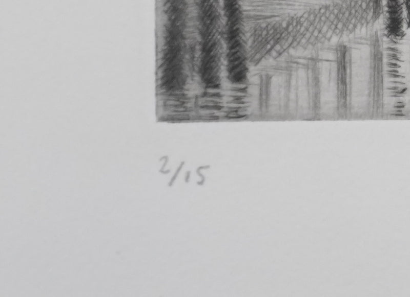 Camille COMBE : Les Zotterne au crépuscule, Gravure originale signée