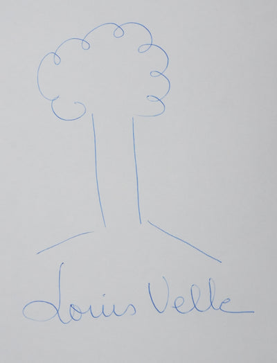 Louis VELLE : L'arbre clair, Autographe et dessin original signé