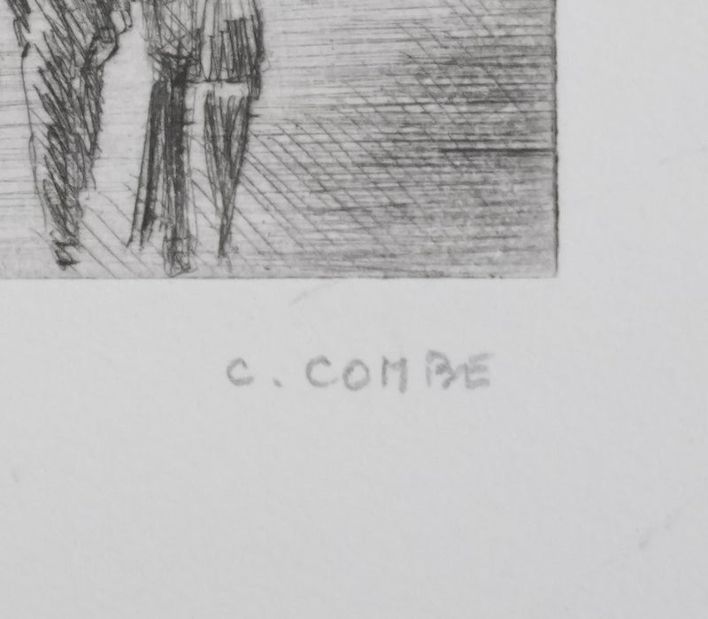 Camille COMBE : Les Zotterne au crépuscule, Gravure originale signée