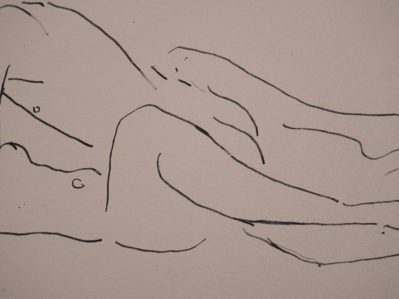 Albert MARQUET : Couple intime, Lithographie originale signée