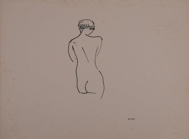 Albert MARQUET : Nu de dos, Lithographie originale signée