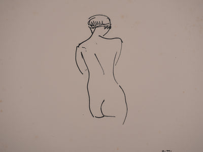 Albert MARQUET : Nu de dos, Lithographie originale signée