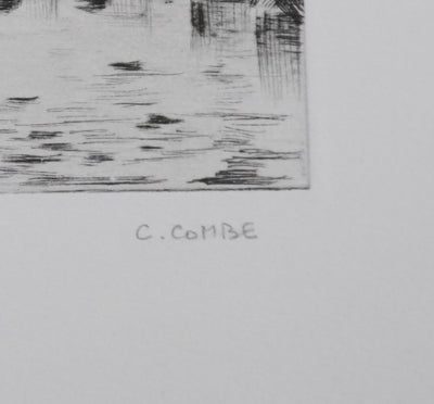 Camille COMBE : Enkhuizen, d'un pont à l'autre, Gravure originale signée