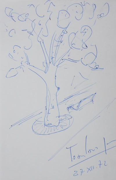 CASSAGNEAU : L'arbre de ville, Autographe et dessin original signé