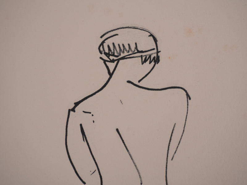 Albert MARQUET : Nu de dos, Lithographie originale signée