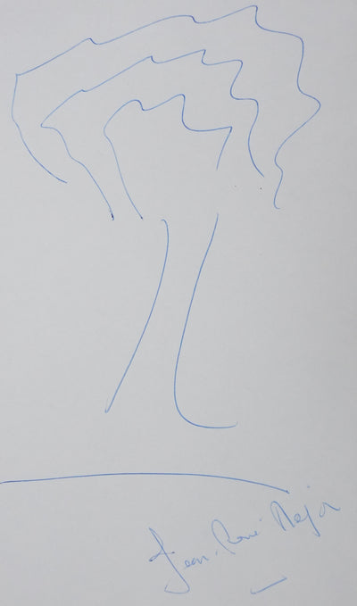 Jean-René MAJOR : L'arbre en arc, Autographe et dessin original signé