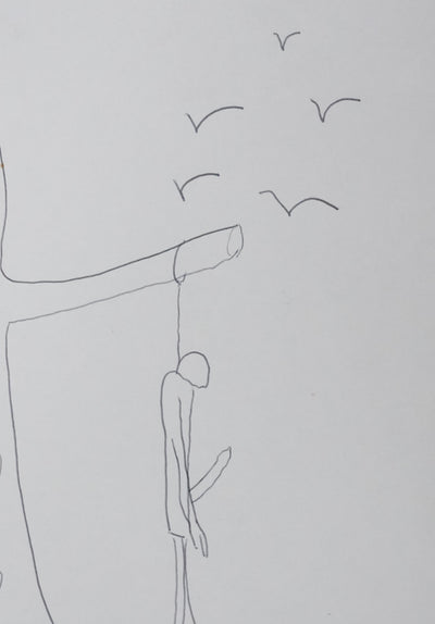 CHAPLAN : L'arbre du pendu, Autographe et dessin original signé