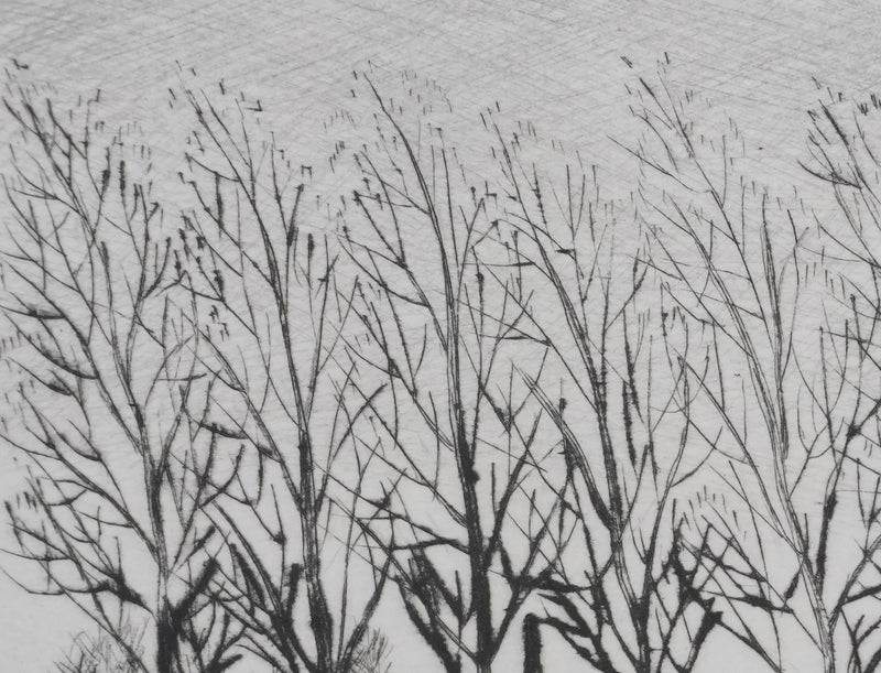 Camille COMBE : Halte à Meppel, Gravure originale signée